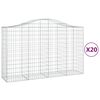 vidaXL Cesti Gabbioni ad Arco 20 pz 200x50x120/140 cm Ferro Zincato