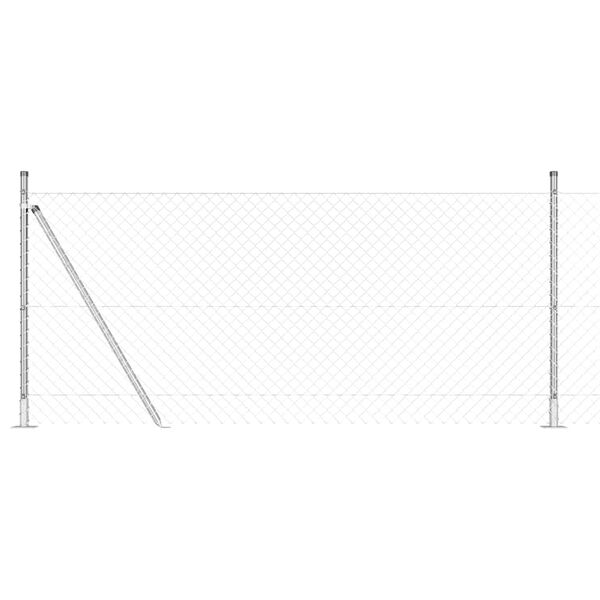 vidaXL Palo della recinzione Argento 25 x 0,8 m (rete 40 x 40 mm)