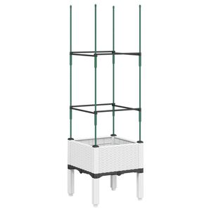 vidaXL Fioriera da Giardino con Traliccio Bianco 40x40x142,5 cm in PP