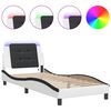vidaXL Giroletto con LED senza Materasso Zadar Bianco e Nero 100x200 cm