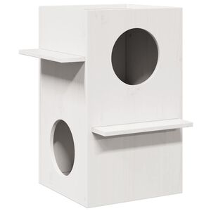 vidaXL Cuccia per Gatti Bianca 43x43x60 cm in Legno Massello di Pino