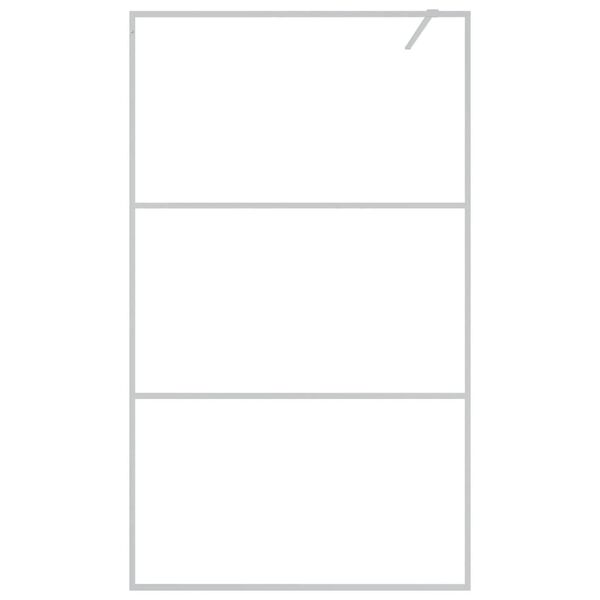 vidaXL Parete Doccia Walk in Argento 115x195 cm Vetro Trasparente ESG