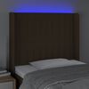 vidaXL Testiera a LED Marrone Scuro 83x16x118/128 cm in Tessuto