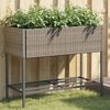 vidaXL Fioriera da Giardino con Ripiano Grigia in Polyrattan