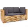 vidaXL Divani Angolari da Giardino con Cuscini 2pz Legno Massello Teak