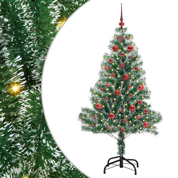 vidaXL Albero di Natale Artificiale Imbiancato con Luci LED 150 cm