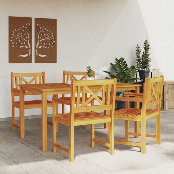 vidaXL Set da Pranzo per Giardino 5 pcs Marrone