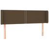 vidaXL Testiera ad Orecchio Marrone Scuro 147x16x78/88 cm in Tessuto