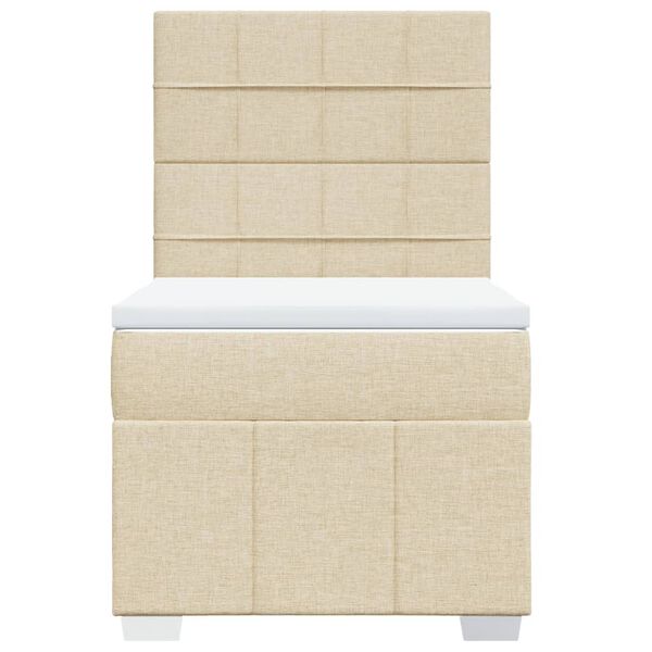 vidaXL Giroletto a Molle con Materasso Crema 90x200 cm inTessuto