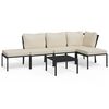 vidaXL Set Salotto da Giardino 6pz con Cuscini Sabbia in Acciaio