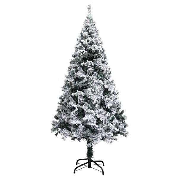 vidaXL Albero di Natale Artificiale con Neve Fioccata Verde 150 cm PVC