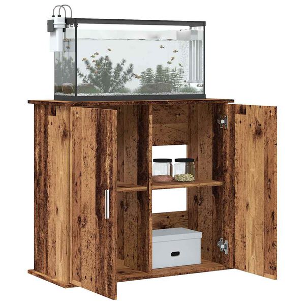 vidaXL Supporto Acquario 81x36x73 cm in Legno Multistrato Legno Antico