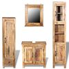 vidaXL Armadio Vanity Specchiera 2 Armadietti Legno Massello di Mango