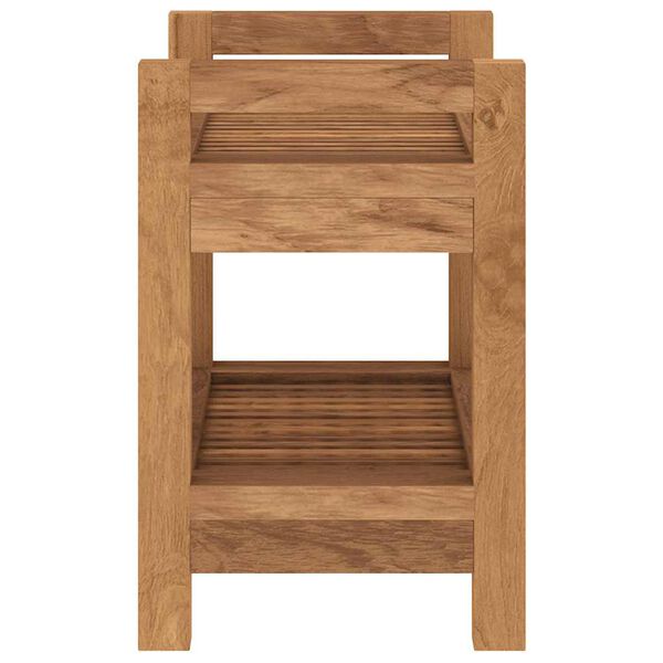 vidaXL Tavolino da Bagno 45x30x45 cm in Legno Massello di Teak