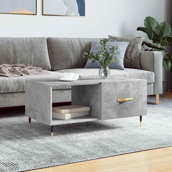 vidaXL Tavolino da Salotto Grigio Cemento 90x50x40cm Legno Multistrato