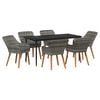 vidaXL Set da Pranzo per Giardino con cuscino 7 pcs Grigio polyrattan