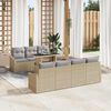 vidaXL Set Divano da Giardino con cuscino 8 pcs Beige polyrattan