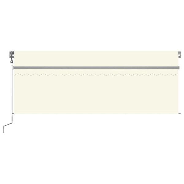 vidaXL Tenda Automatica con Parasole LED e Sensore Vento 4x3 m Crema
