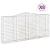 vidaXL Cesti Gabbioni ad Arco 8 pz 400x50x180/200 cm Ferro Zincato
