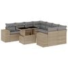 vidaXL Set Divano da Giardino 9 pz con Cuscini Beige in Polyrattan