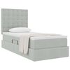 vidaXL Letto con contenitore e materasso Grigio chiaro 90 x 200 cm