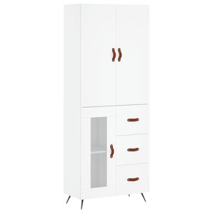 vidaXL Credenza Bianca 69,5x34x180 cm in Legno Multistrato