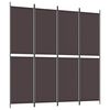 vidaXL Divisorio a 4 Pannelli Marrone 200x200 cm in Tessuto