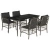 vidaXL Set da Pranzo da Giardino 5 pz con Cuscini in Polyrattan Grigio
