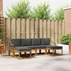vidaXL Set di divani da esterno con cuscino 6 pcs Naturale e Antracite