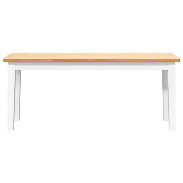 vidaXL Panca 110 cm Bianco in Legno Massello di Hevea