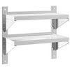 vidaXL Mensola a Muro 2 Ripiani 50x23,5x48cm Argento in Acciaio Inox