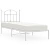 vidaXL Giroletto con Testiera Metallo Bianco 90x200 cm