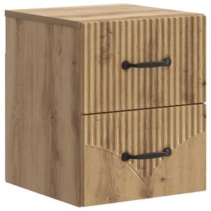 vidaXL Mobiletto da notte a muro Rovere Artigianale 34,5 x 33 x 40 cm