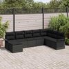 vidaXL Set Divano da Giardino con cuscino 8 pcs Nero Poly Rattan
