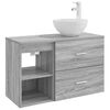 vidaXL Set di mobili per il bagno 2 pz Sonoma grigio