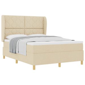 vidaXL Letto a molle con materasso Crema 200 x 160 cm Tessuto