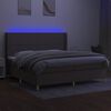 vidaXL Letto a Molle Materasso e LED tortora 200x200cm in Tessuto
