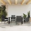 vidaXL Set da Pranzo da Giardino 5 pz Nero in Polyrattan e Acciaio
