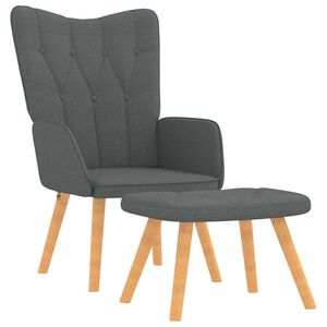 vidaXL Poltrona Relax con Poggiapiedi Grigio Scuro in Tessuto