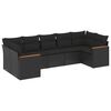vidaXL Set Divani da Giardino con Cuscini 7pz Nero Polyrattan