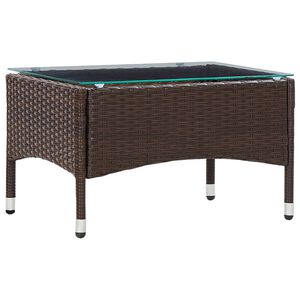 vidaXL Tavolino da Caff&egrave; Marrone 60x40x36 cm in Polyrattan