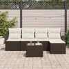 vidaXL Set Divano da Giardino con cuscino 6 pcs Marrone polyrattan