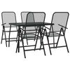 vidaXL Set da Pranzo da Giardino 5pz Antracite in Rete Metallica