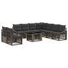 vidaXL Set Divano da Giardino 10 pz Grigio e Grigio Scuro polyrattan