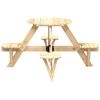 vidaXL Tavolo da Picnic per 4 Bambini Rotondo con Foro in Legno Abete