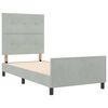 vidaXL Letto a molle con testiera Grigio chiaro 90 x 200 cm Velluto