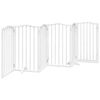 vidaXL Cancello Cani Porta Pieghevole Bianco 6 Pannelli 300 cm Pioppo