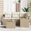 vidaXL Set Divano da Giardino 5 pcs Beige e Bianco polyrattan