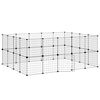 vidaXL Gabbia per Animali 36 Pannelli con Porta Nera 175x140x70 cm Acciaio