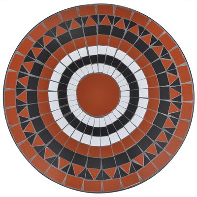 vidaXL Tavolo da Bistrot Terracotta e Bianco 60 cm a Mosaico